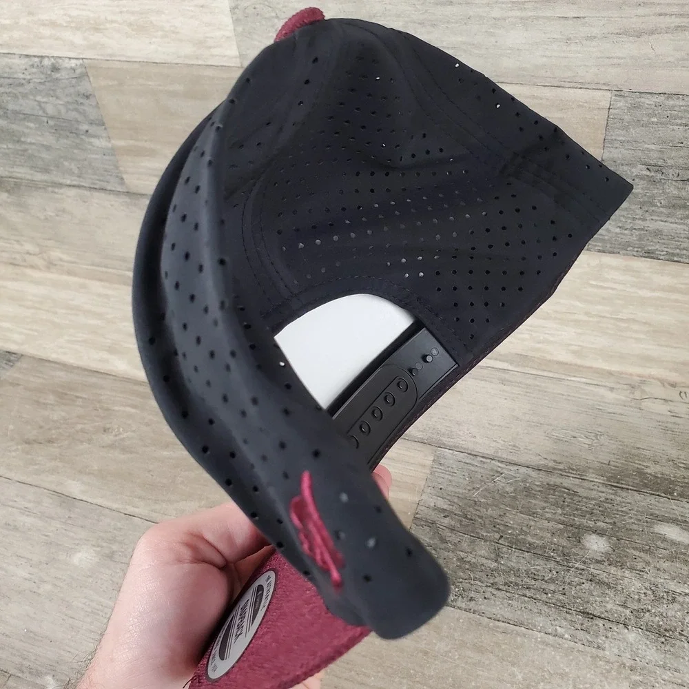 Hooey Mens Patch Logo Adjustable Snapback Hat Maroon Black